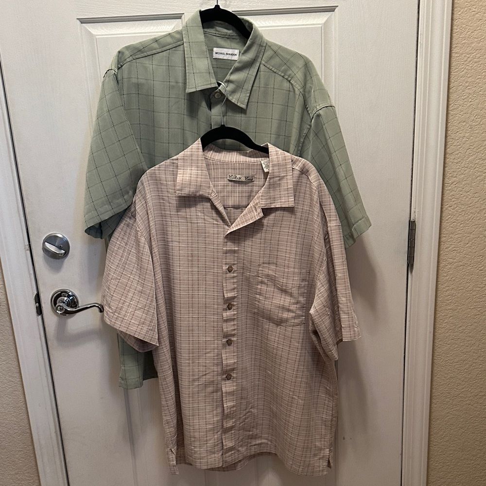 Bundle oMichael Brandon and Batik Bay Casual Button Down Shirts - Sage and Taupe - Picture 1 of 2